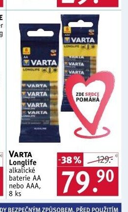Varta Longlife alkalické baterie
