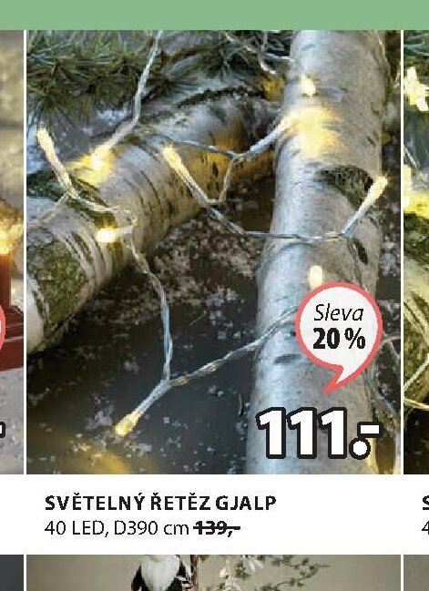 SVĚTELNÝ ŘETĚZ GJALP 40 LED, D390 cm