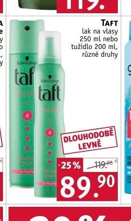Taft lak na vlasy 250 ml nebo tužidlo 200 ml, různé druhy