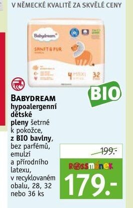 BABYDREAM hypoalergenní dětské pleny