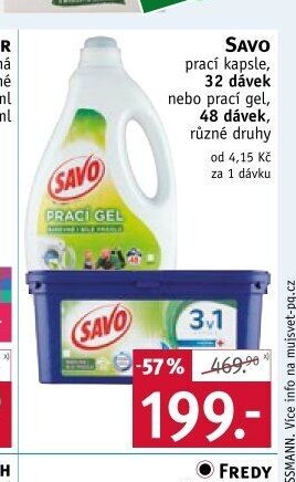 SAVO prací kapsle / prací gel