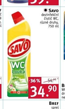 SAVO dezinfekční čistič WC, různé druhy, 750 ml