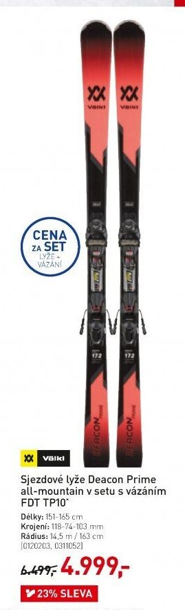 Sjezdové lyže Deacon Prime all-mountain v setu s vázáním FDT TP10