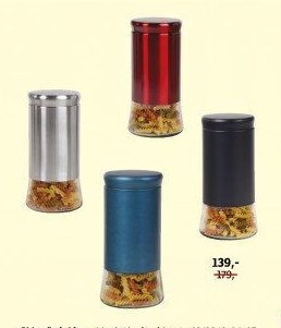 Skleněná dóza, sklo, 1,4 l, různé barvy