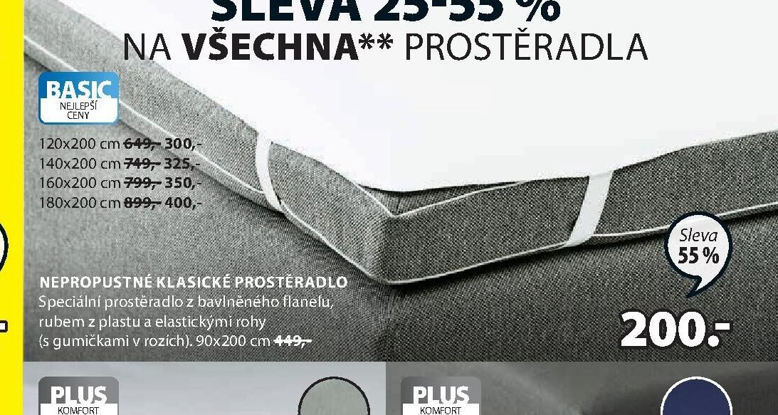 Nepropustné klasické prostěradlo