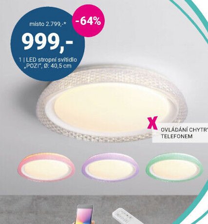 LED stropní svítidlo POZI