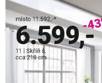 Skříň š. cca 218 cm