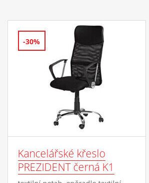 Kancelářské křeslo PREZIDENT černá K1