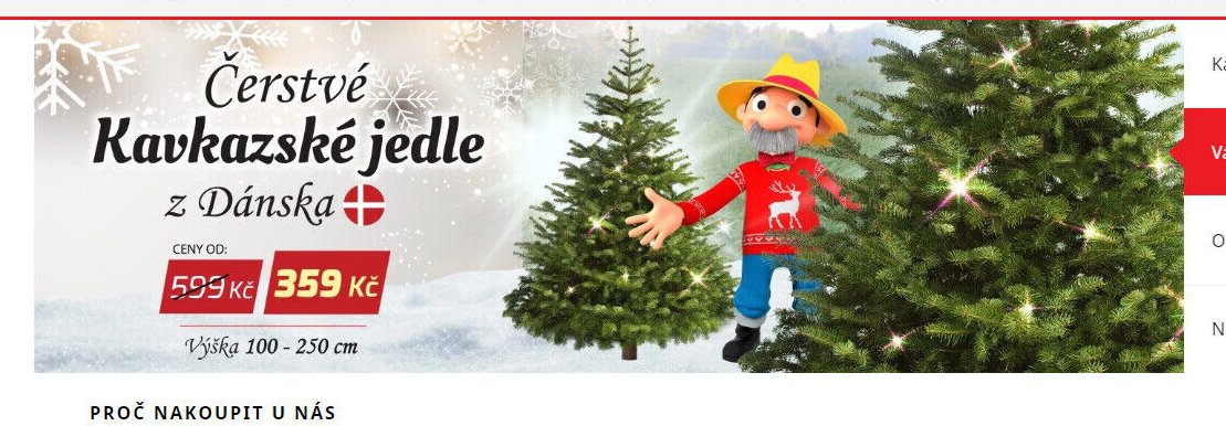 Čerstvé kavkazské jedle z Dánska
