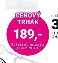 Sada tyčí na závěsy BLACK NIGHT
