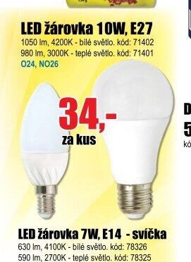 LED žárovka 10W, E27