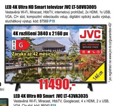 LED 4K Ultra HD Smart televizor JVC LT-58VU3005