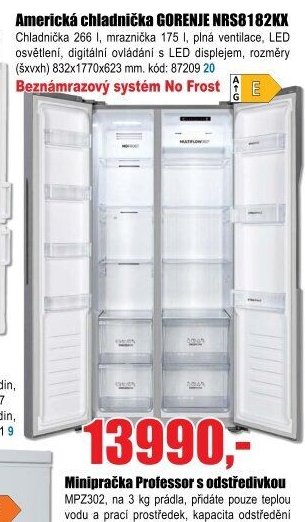 Americká chladnička GORENJE NRS8182KX