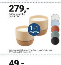 Svíčka v nádobě VIOLETTA