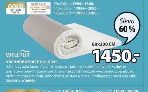 VRCHNÍ MATRACE GOLD T40