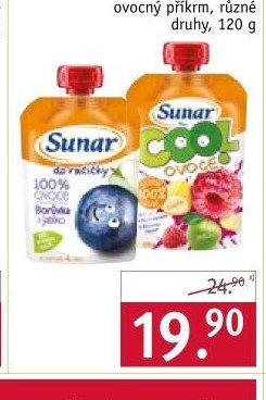 Sunar Do ručičky nebo Cool ovocný příkrm, různé druhy, 120 g