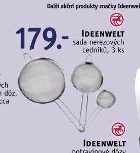 IDEENWELT sada nerezových cedníků, 3 ks