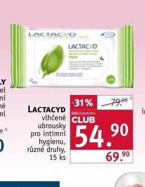 LACTACYD vlhčené ubrousky pro intimní hygienu