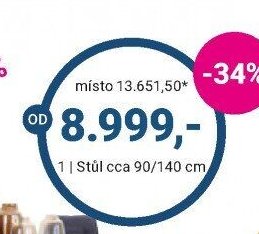 Stůl cca 90/140 cm