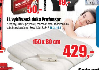 El. vyhřívaná deka Professor