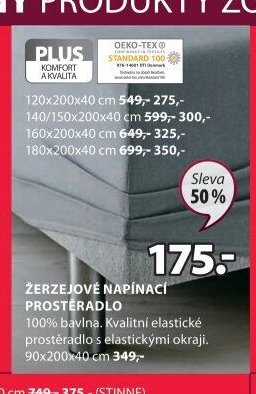 Žerzejové napínací prostěradlo