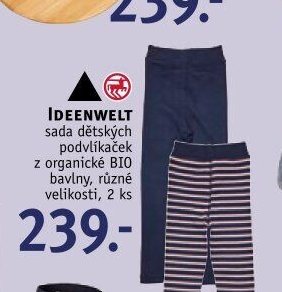 IDEENWELT sada dětských podvlíkaček z organické BIO bavlny