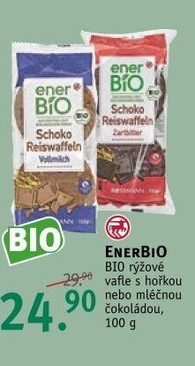 ENERBIO BIO rýžové vafle s hořkou nebo mléčnou čokoládou