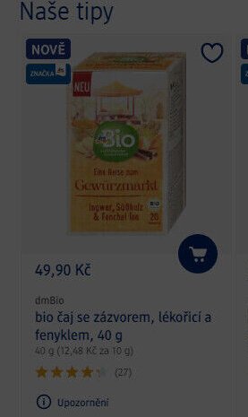 dmBio bio čaj se zázvorem, lékořicí a fenyklem, 40 g