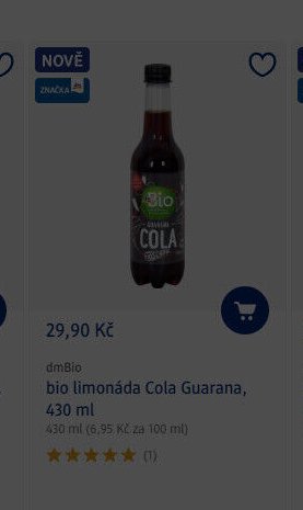 dmBio bio limonáda Cola Guarana, 430 ml