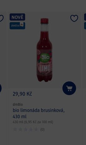 dmBio bio limonáda brusinková, 430 ml