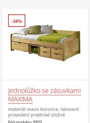 Jednolůžko se zásuvkami MAXIMA