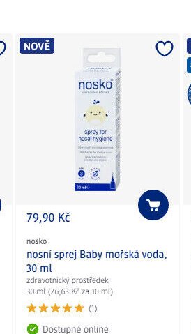nosko nosní sprej Baby mořská voda