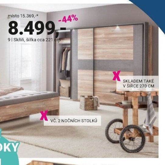 9 | Skříň, šířka cca 221 cm