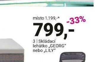 Skládací lehátko „GEORG“ nebo „LILY“