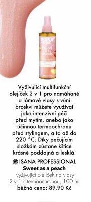 ISANA PROFESSIONAL Sweet as a peach vyživující olejíček na vlasy