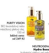 PURITY VISION BIO levandulový nebo měsíčkový pleťový olej, 100 ml