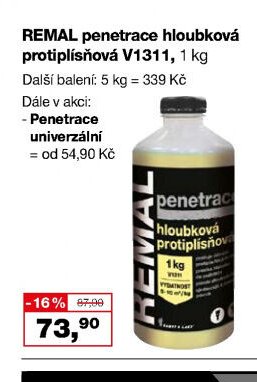 REMAL penetrace hloubková protiplísňová V1311, 1 kg