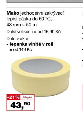 Mako jednodenní zakrývací lepicí páska