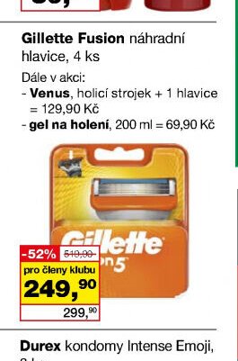 Gillette Fusion náhradní hlavice