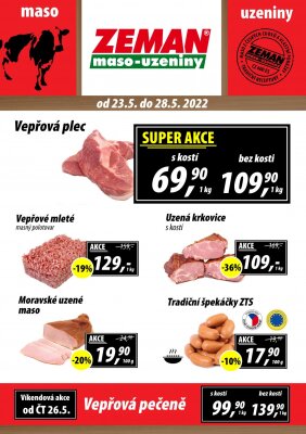 aktuální leták ZEMAN maso - uzeniny 23.5.2022-28.5.2022