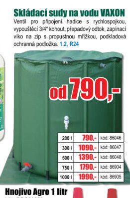 Skládací sudy na vodu VAXON