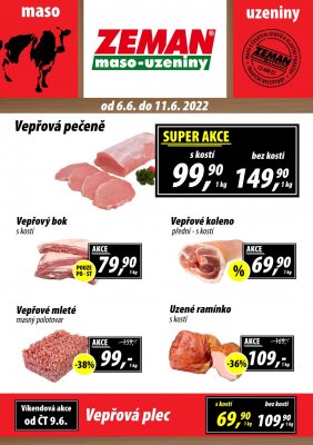 aktuální leták ZEMAN maso - uzeniny 6.6.2022-11.6.2022