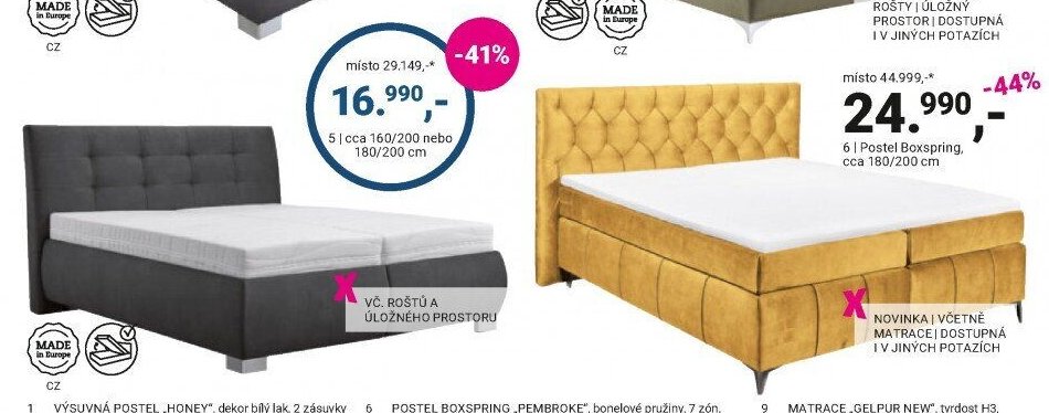 Postel Boxspring, cca 180/200 cm