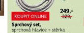 Sprchový set, sprchová hlavice + stěrka na sklo