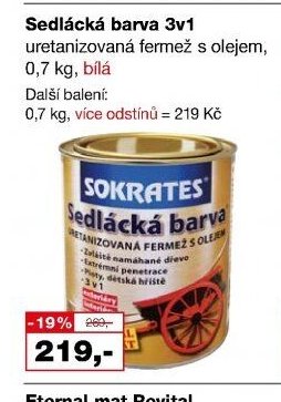 Sedlácká barva 3v1 uretanizovaná fermež s olejem, 0,7 kg, bílá