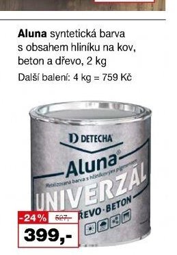 Aluna syntetická barva s obsahem hliníku na kov, beton a dřevo, 2 kg