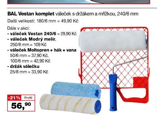 BAL Vestan komplet váleček s držákem a mřížkou