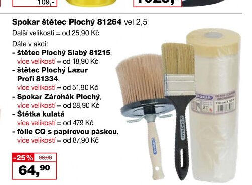Spokar štětec Plochý 81264