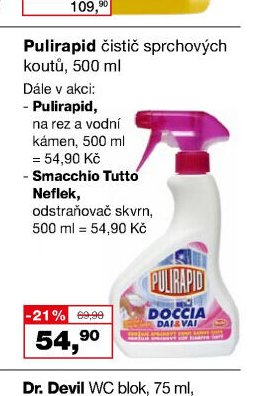 Pulirapid čistič sprchových koutů