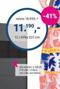 Skříň šířka cca 225 cm (tmavá)